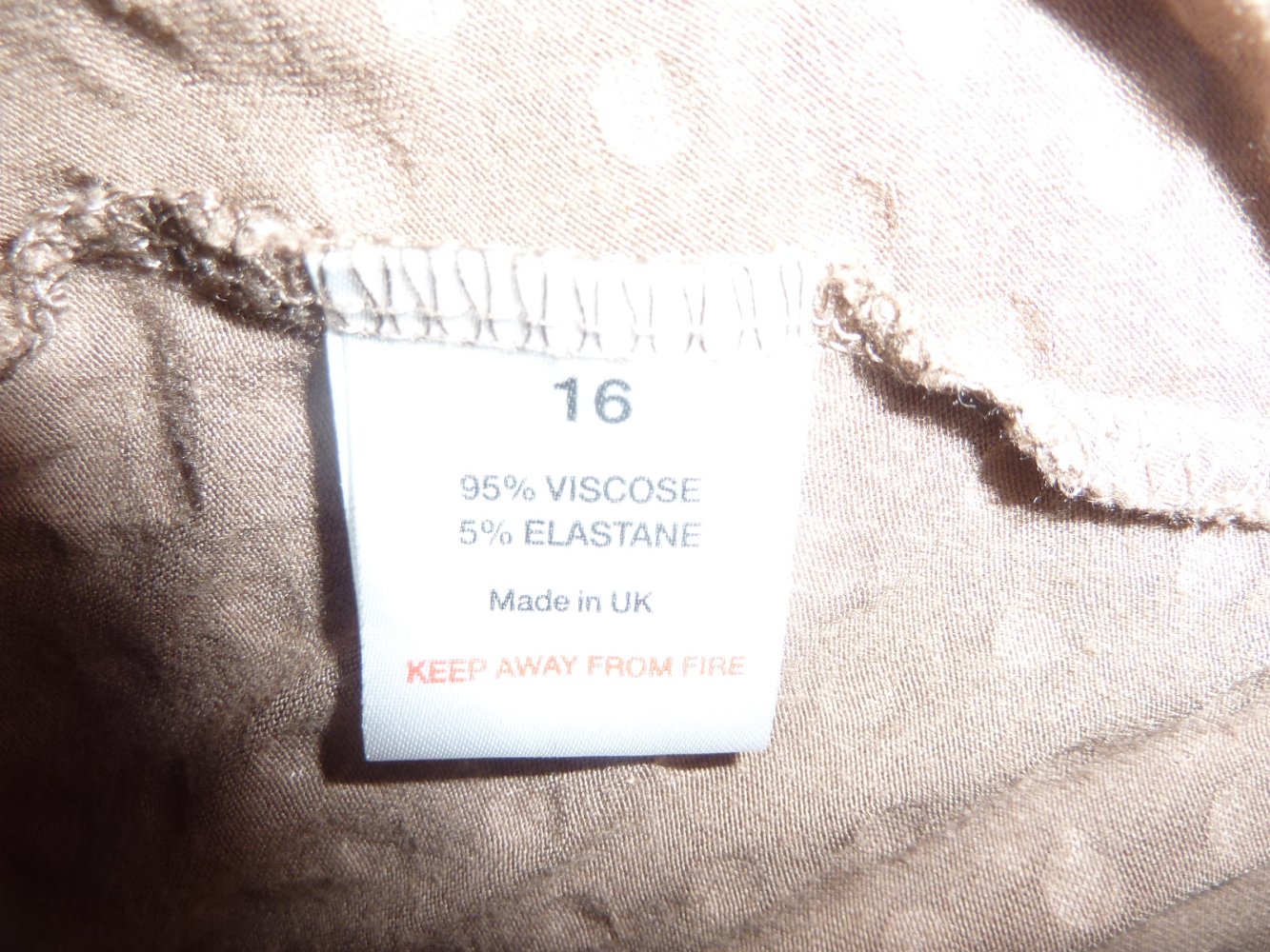 Kleid Sommerkleid Stretch 40 42 M L Marke Krisp Polka Dots braun taupe Jersey Coctailkleid