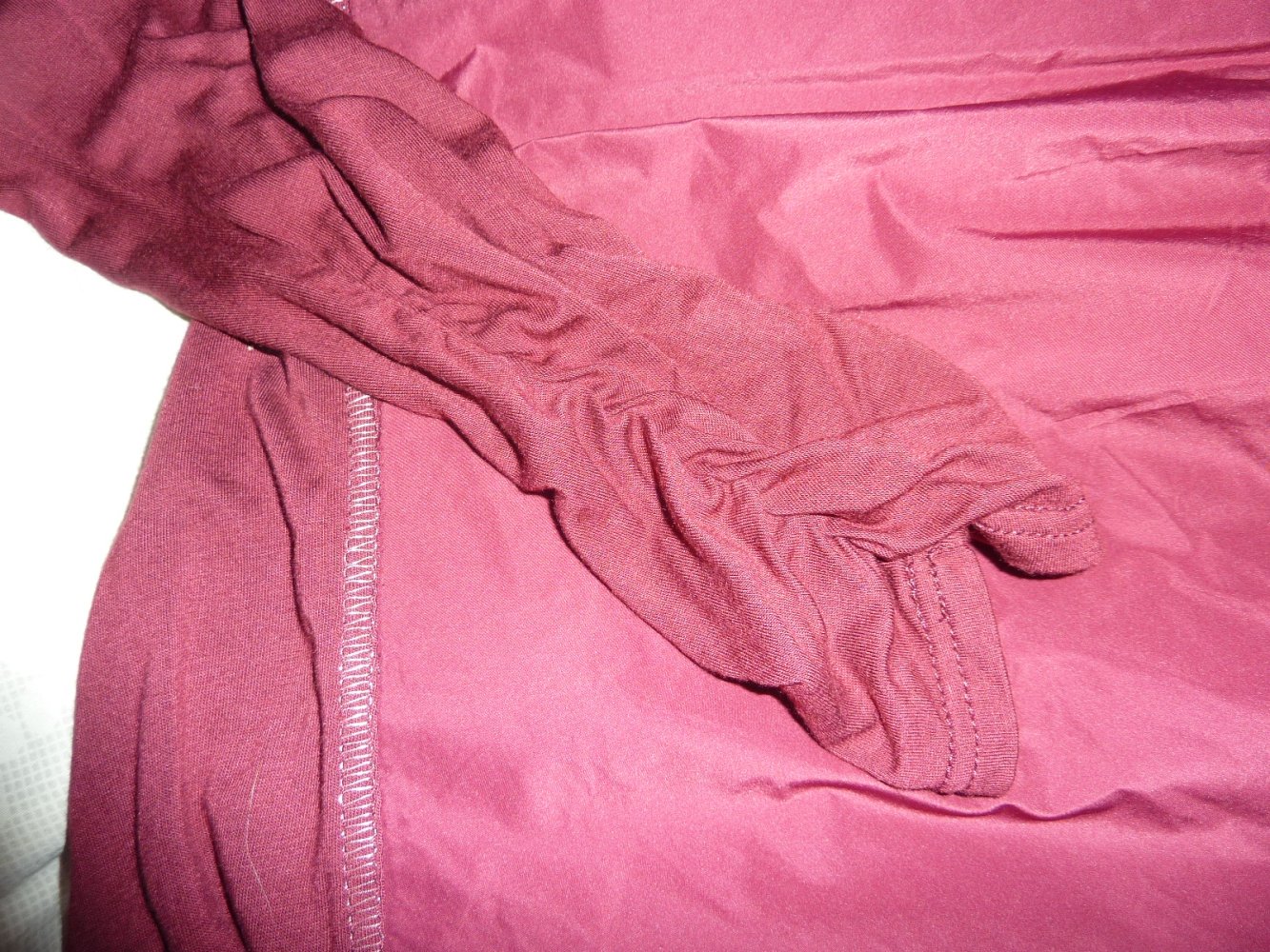 Damen Shirt 48 XXL weinrot Viskose Raffung Schalkragen langarm 