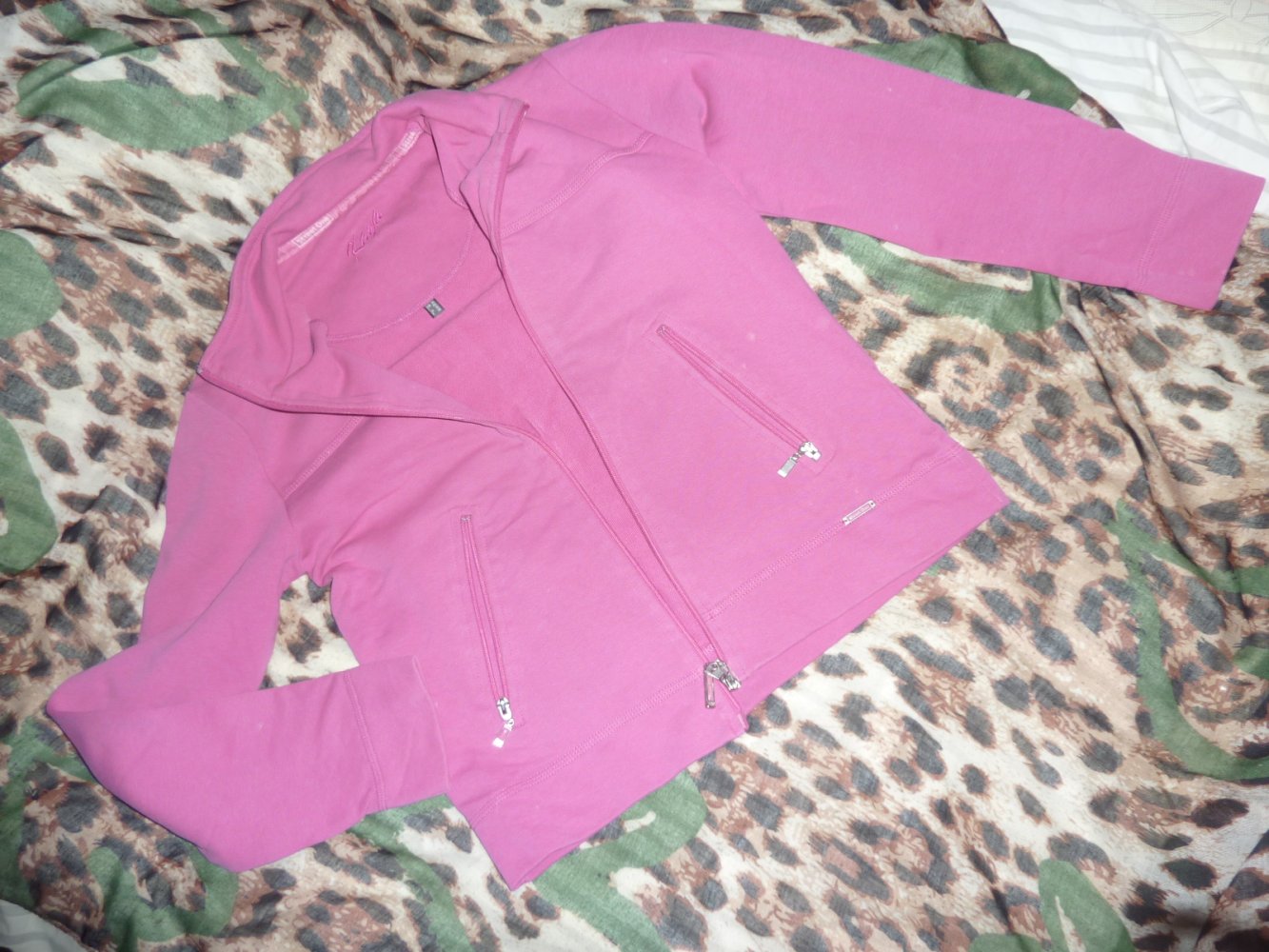 Damen Jacke S 36 ( 38 ) Street ONE Hoodie Sweatjacke pink Baumwolle langarm