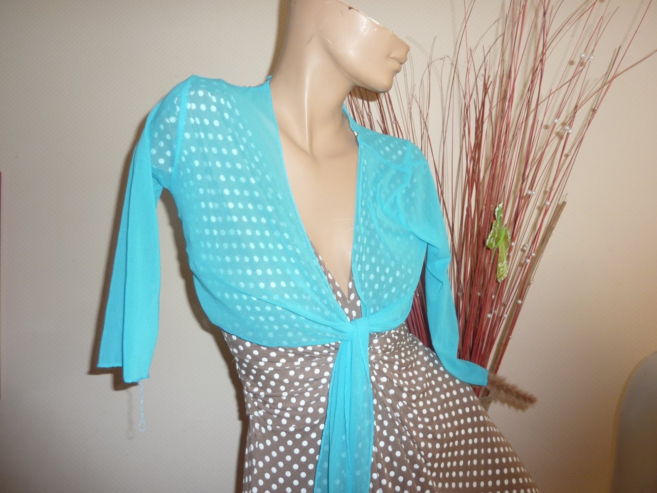 Bolero mint türkis NEU 38 40 42 S M L Mesh Stretch 