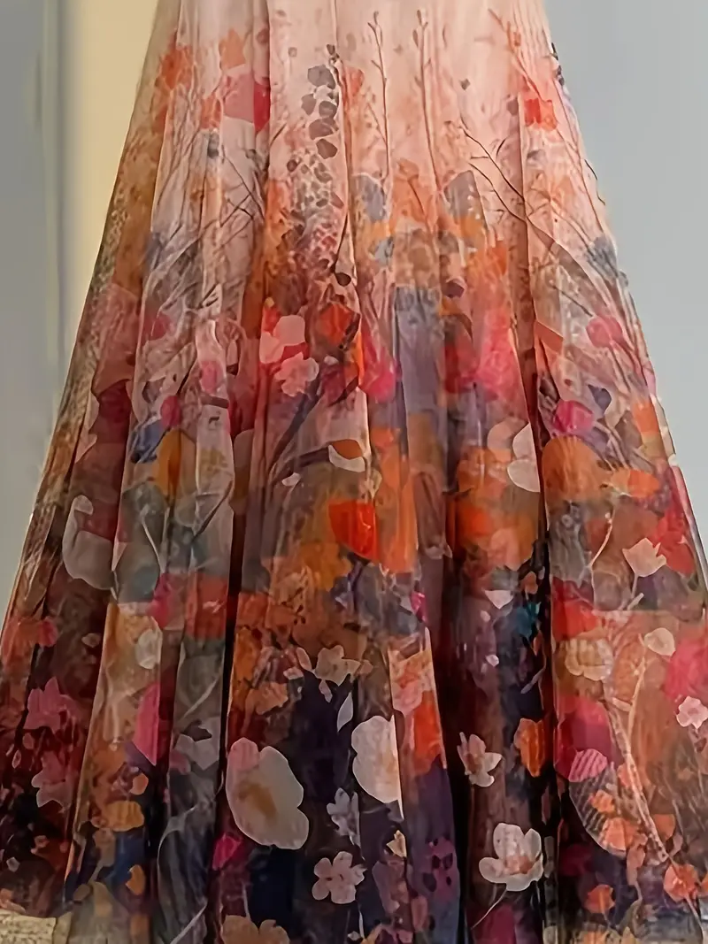 Rock 94 cm NEU Tüllrock Sommerrock L XL 40 42 44 apricot bunt Gummiband Abendkleid Coctail