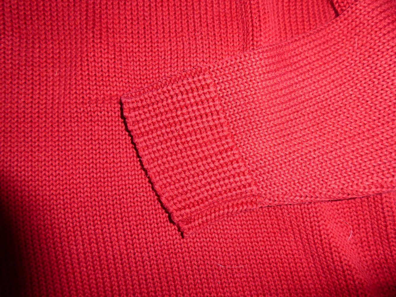 Damen Pullover L 42 rot keine Strickjacke Pulli mit Baumwolle Grobstrick