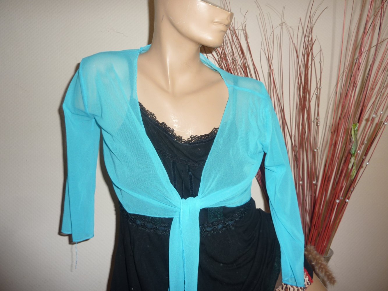 Bolero mint türkis NEU 38 40 42 S M L Mesh Stretch 