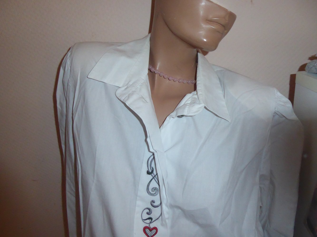 TRachten Bluse Hemd 42 weiß Landhausbluse Oktoberfest Tracht mit Baumwolle langarm