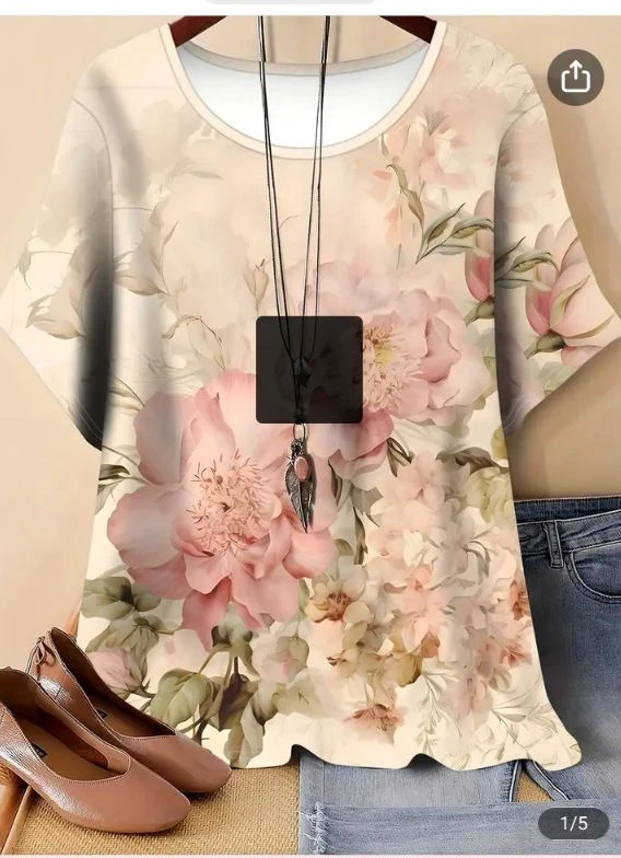 Neues T Shirt xxl 44 46 48 Jersey Sommershirt kurzarm KEINE Bluse Tunika