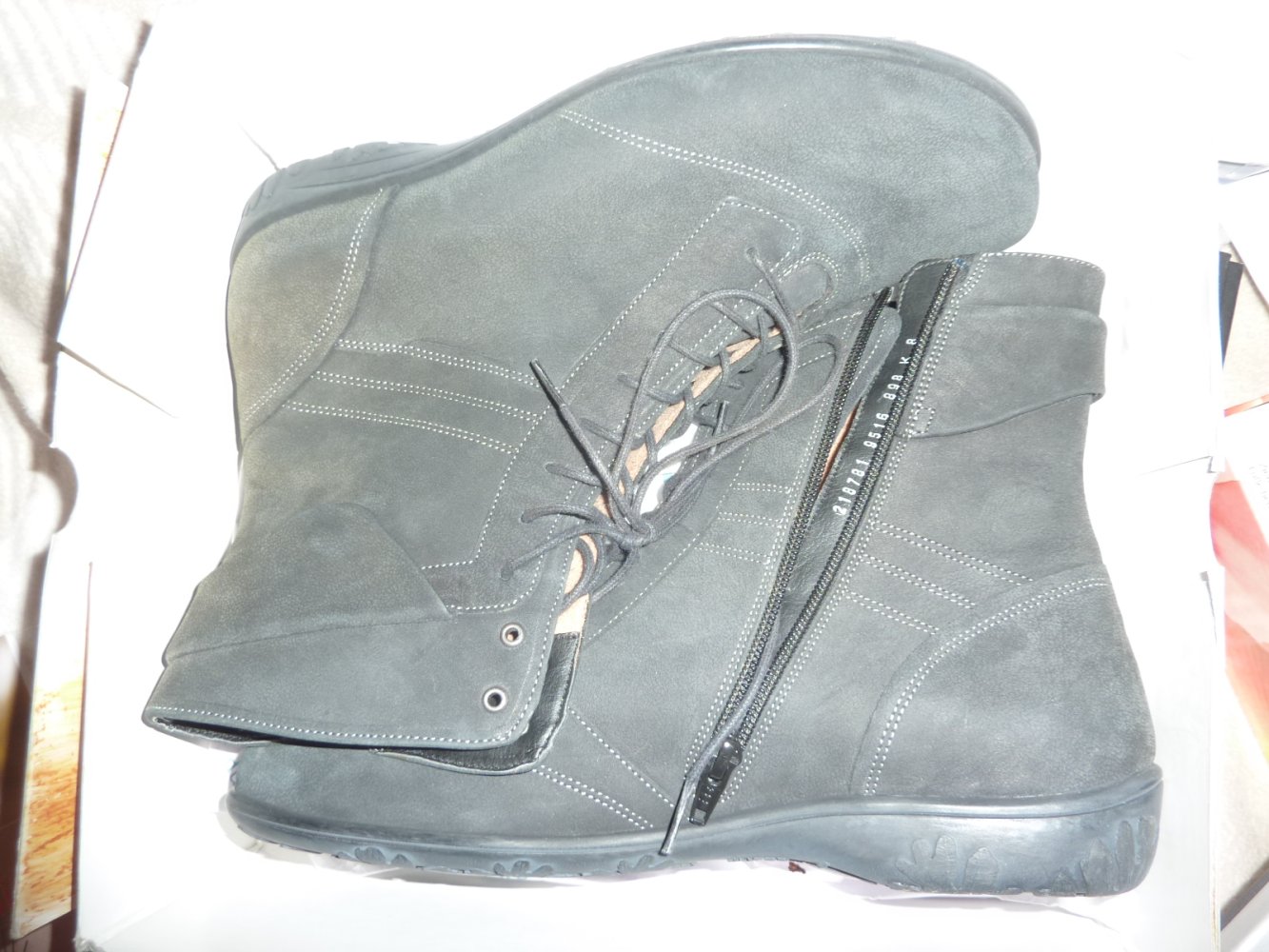 Damen Stiefel NEU verfärbt Stiefelette Boots 42 anthrazit LEDER Wildleder Marke Durea 