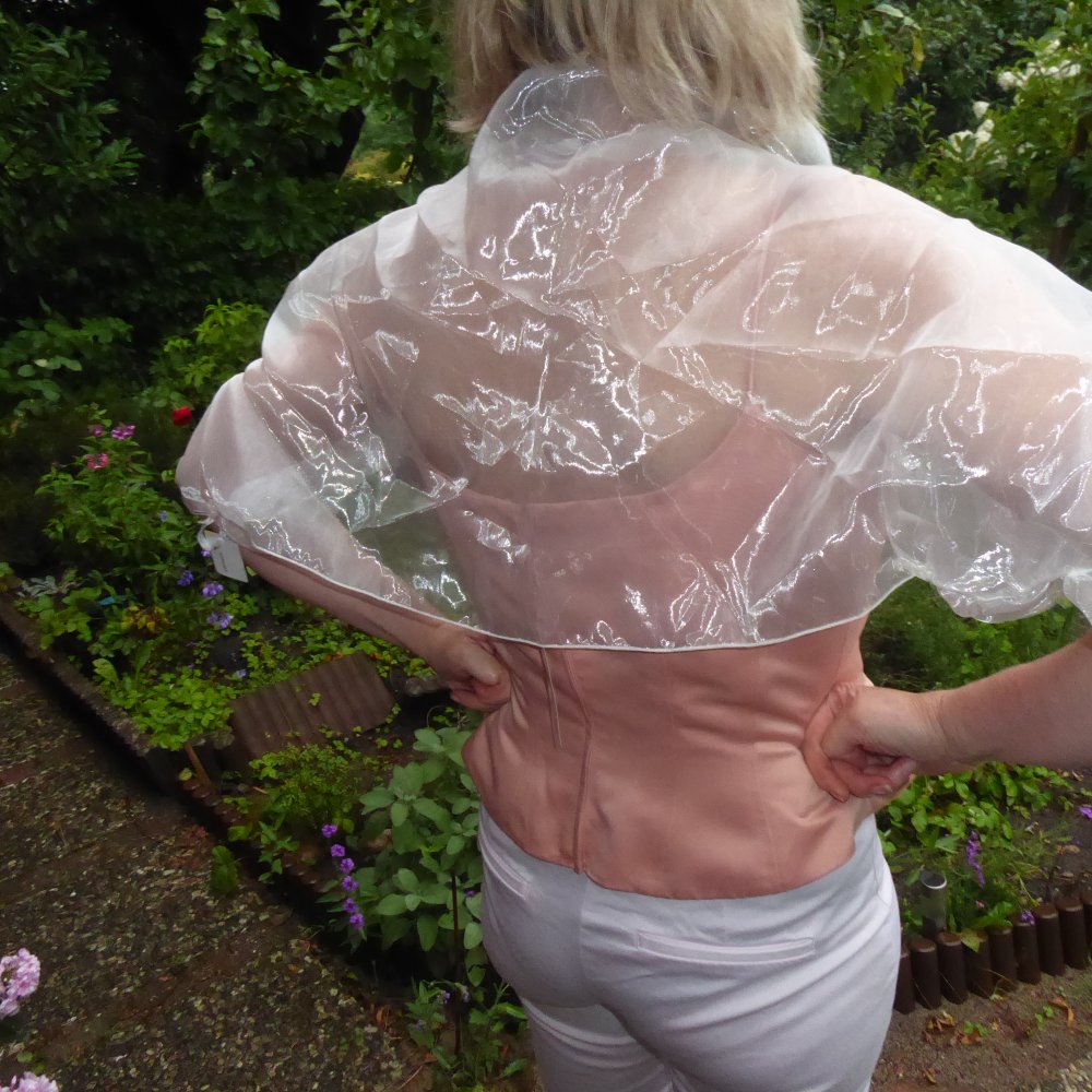 Boleros wie Stola NEU creme ivory M Organza Hochzeitsjacke Standesamt