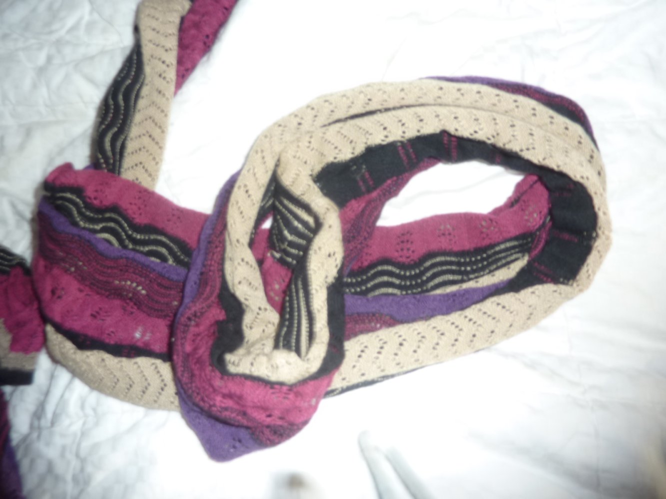 Strick Kleid Strickkleid 42 44 Feinstrick Ajourstrick mit Schal