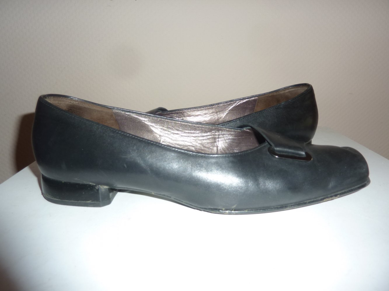 Damen echt LEDER Schuhe flach 40 GABOR schwarz 6,5 Balerina Pumps Slipper