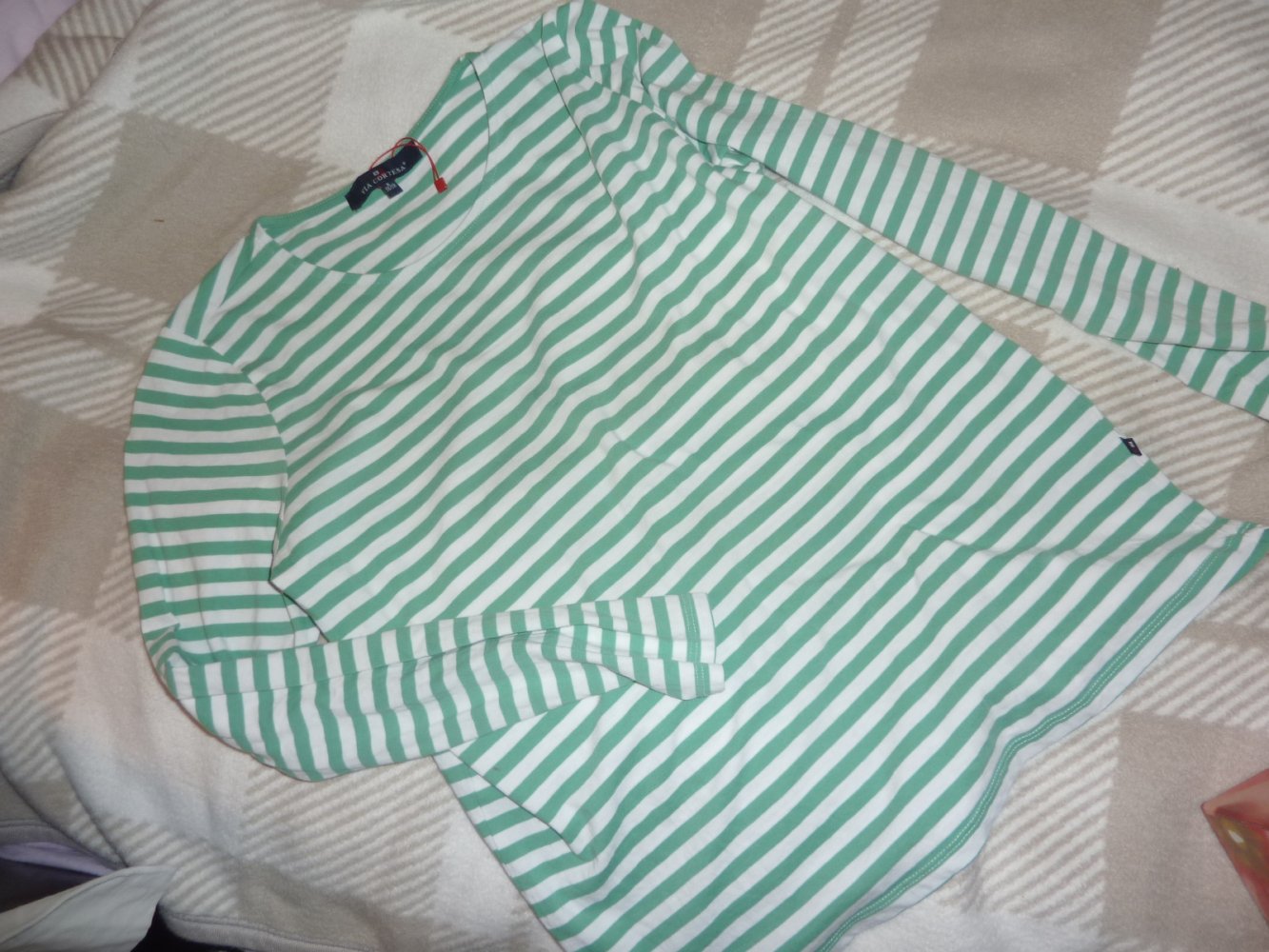 Shirt langarm NEU Streifen grün weiß S 36 38 40 Baumwolle von Adler Via Contessa