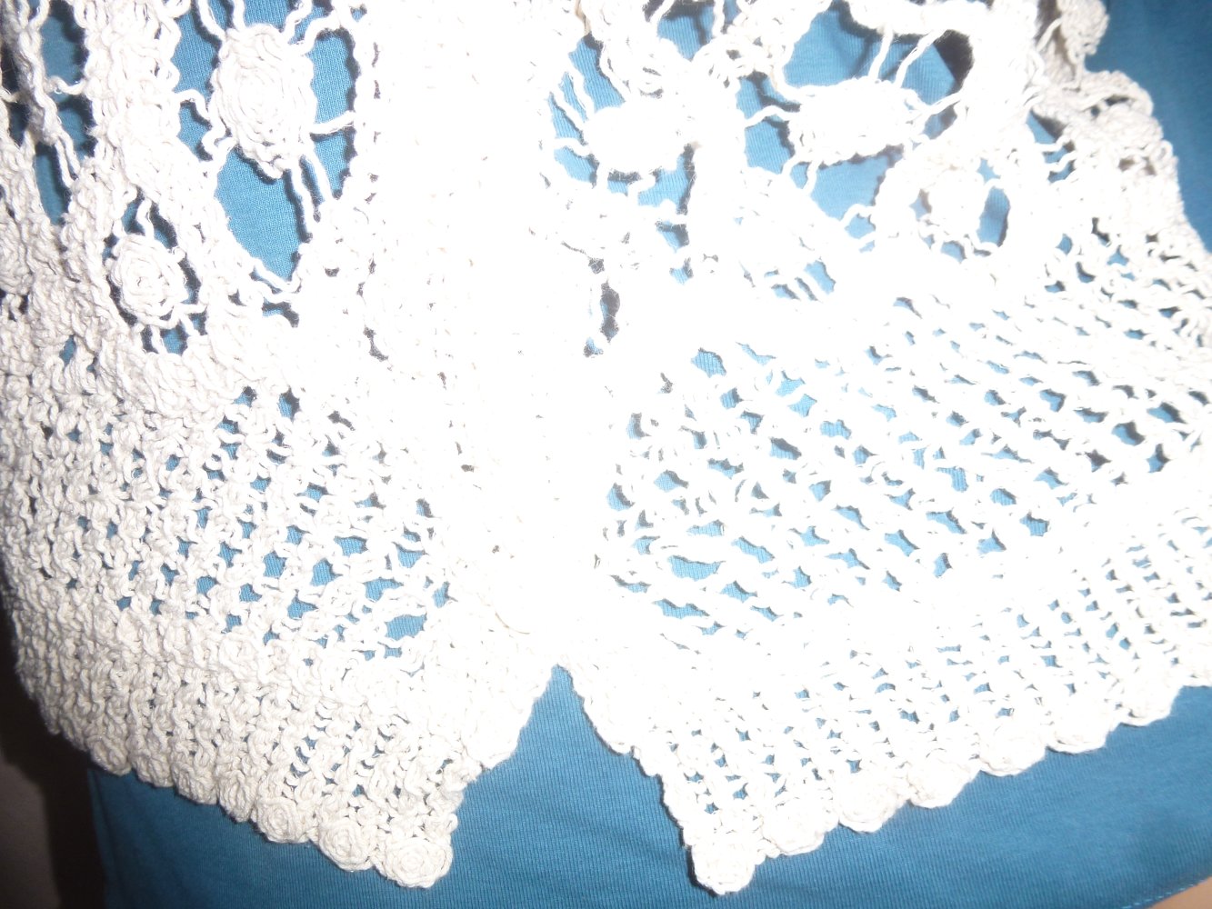 Weste XL beige NEU gehäkelt Oberteil Pullunder Strickweste Strickjacke Cardigan ärmellos