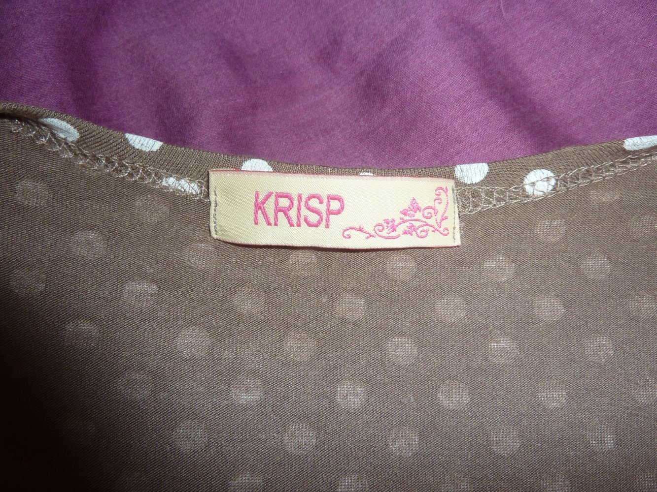 Kleid Sommerkleid Stretch 40 42 M L Marke Krisp Polka Dots braun taupe Jersey Coctailkleid