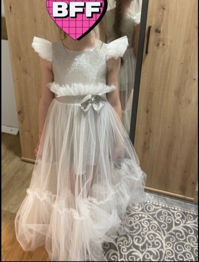 Weißes Kinder Kleid für Mädchen im Alter von 8-10 Jahren