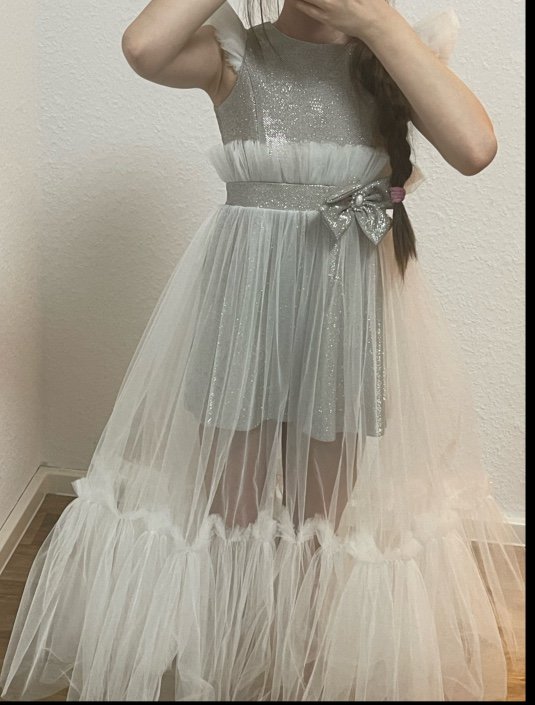 Weißes Kinder Kleid für Mädchen im Alter von 8-10 Jahren