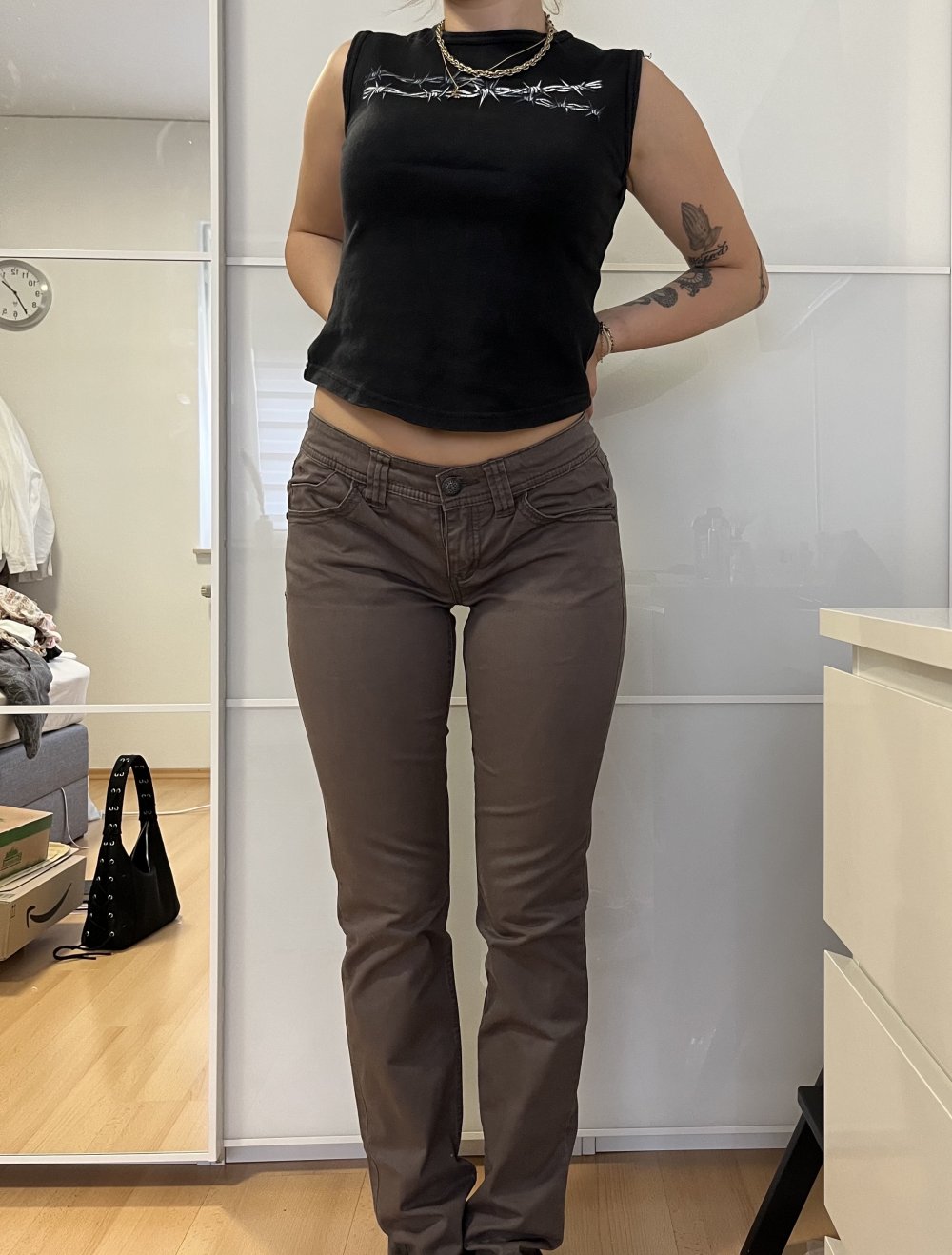 low waist edc by esprit jeans hose Braun vintage y2k
