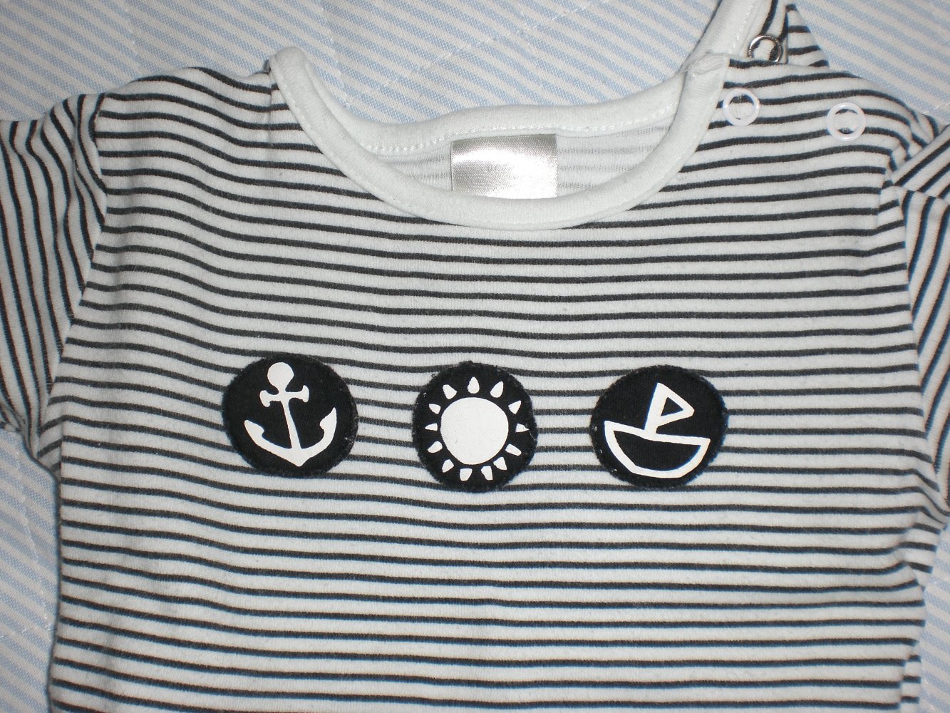 coccodrillo Baby Body gestreift maritim schwarz weiß Gr. 74