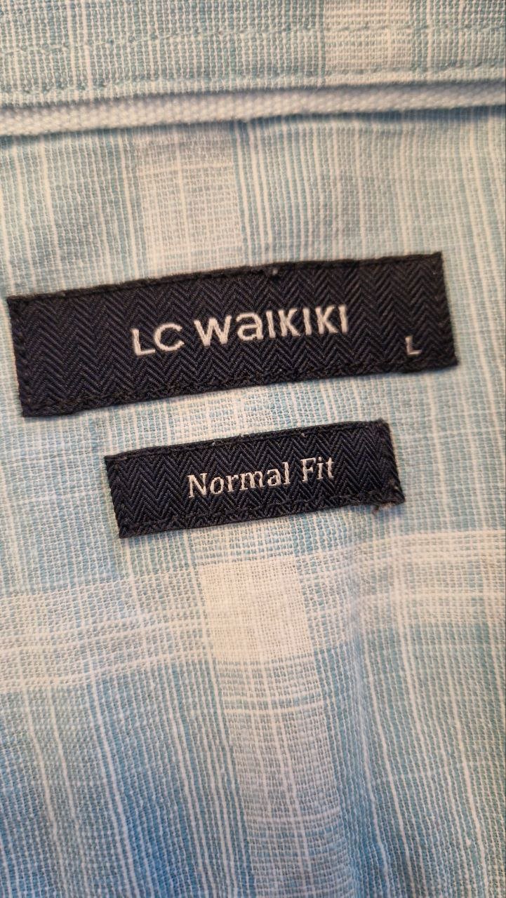  LC Waikiki.  Stylisches blaues Herrenhemd.  Größe L.  Baumwolle. 