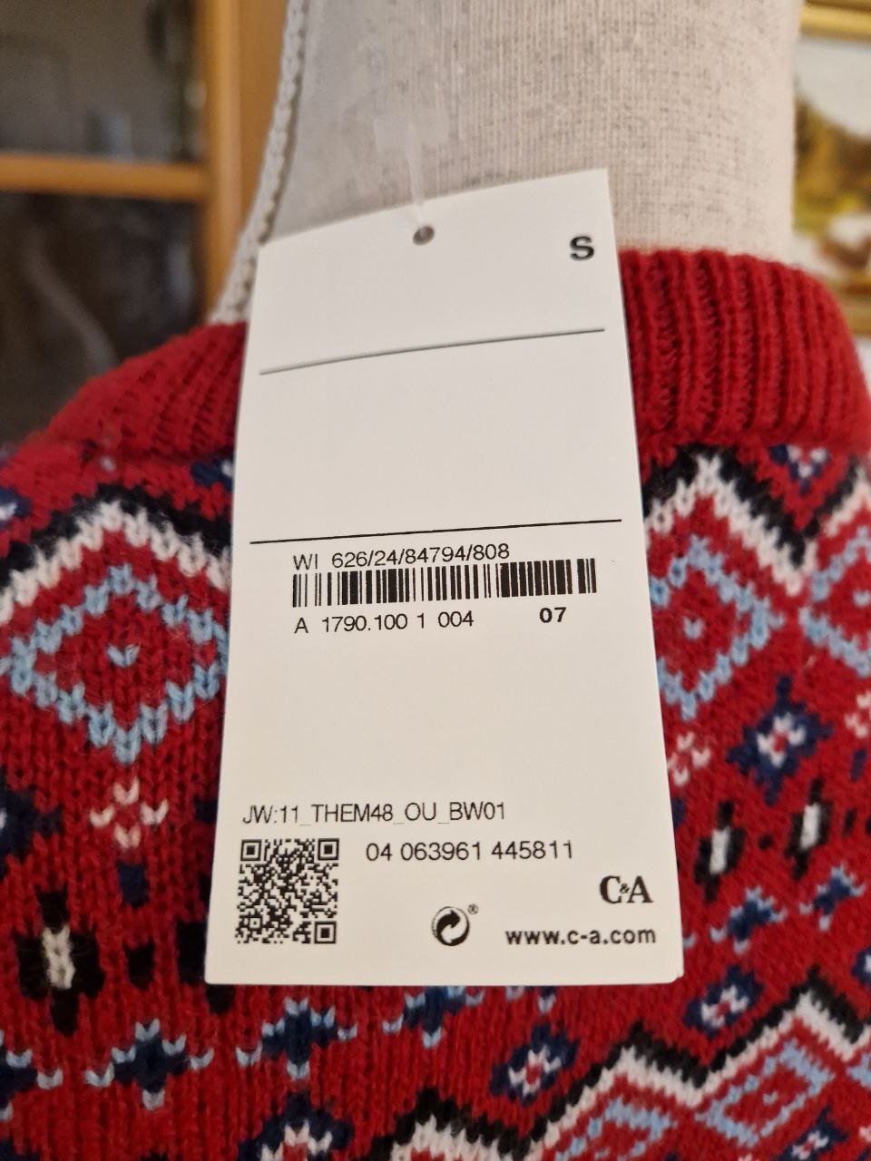C&A. Herrenpullover. Weihnachtsgeschenk. Wolle. Größe S.