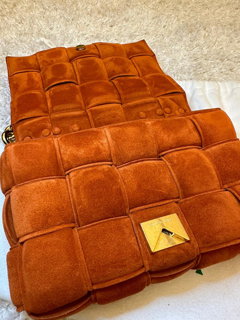 Bottega VenetaBottega Veneta - Suede Chain Cassette Orange (Wildleder)