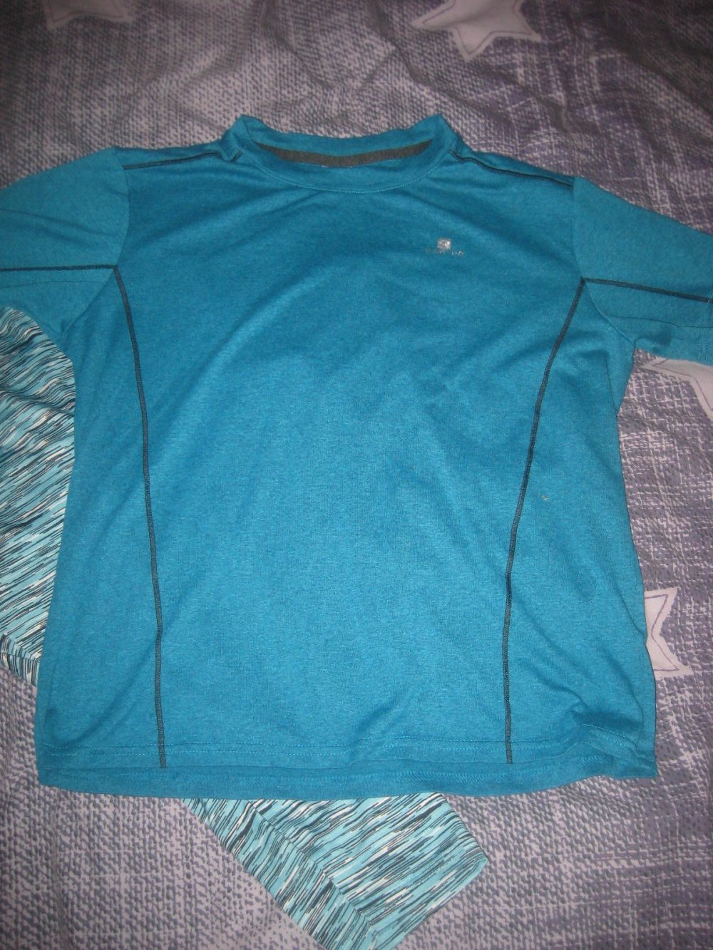 Sport-Trainings-Outfit, Türkis, Decathlon, Gr.158/164/S