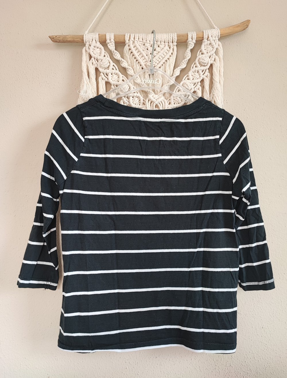 ¾ ärmeliger gestreifter Pullover Langarmshirt Gr. S/36