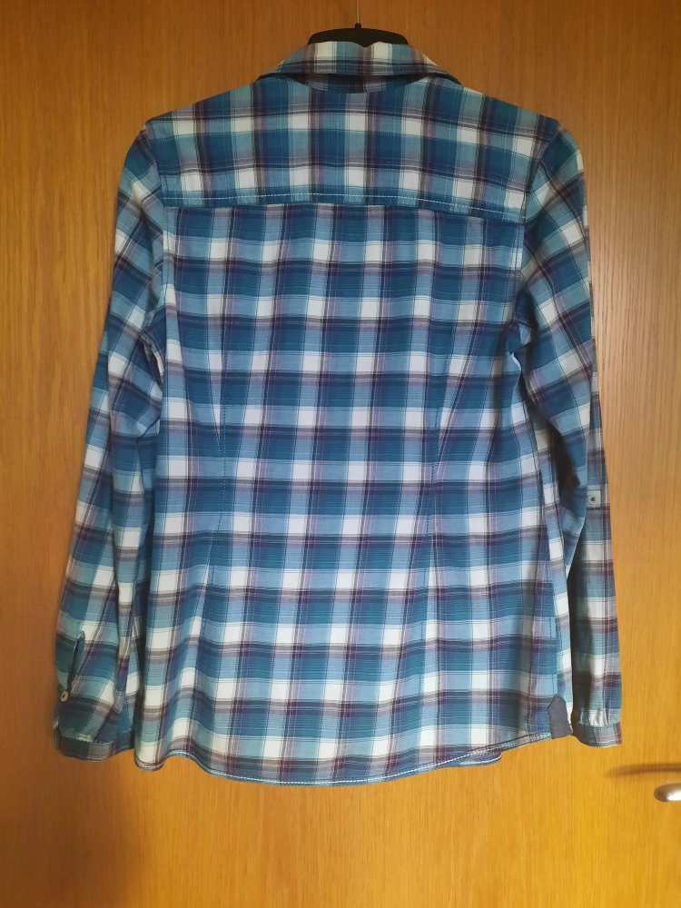 Bluse kariert S.Oliver V-Ausschnitt blau violett