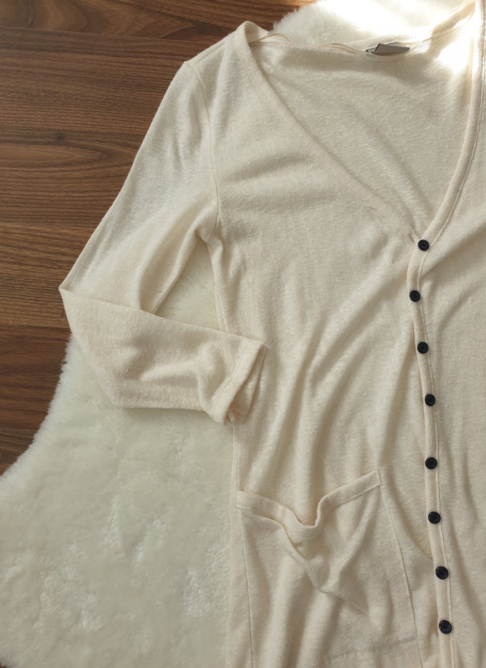 Beiger | Cremefarbener Cardigan | Jäckchen | Strickjacke Gr. 34 | XS