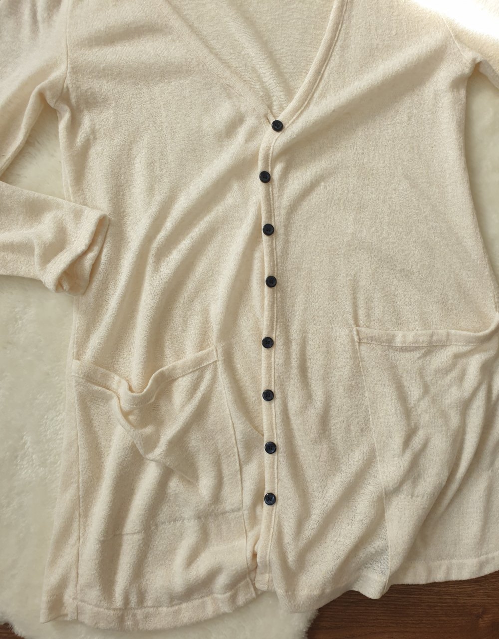 Beiger | Cremefarbener Cardigan | Jäckchen | Strickjacke Gr. 34 | XS