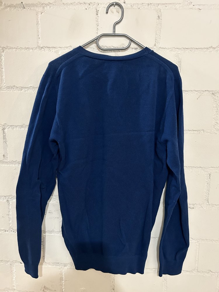 Blauer Strickpullover Herren