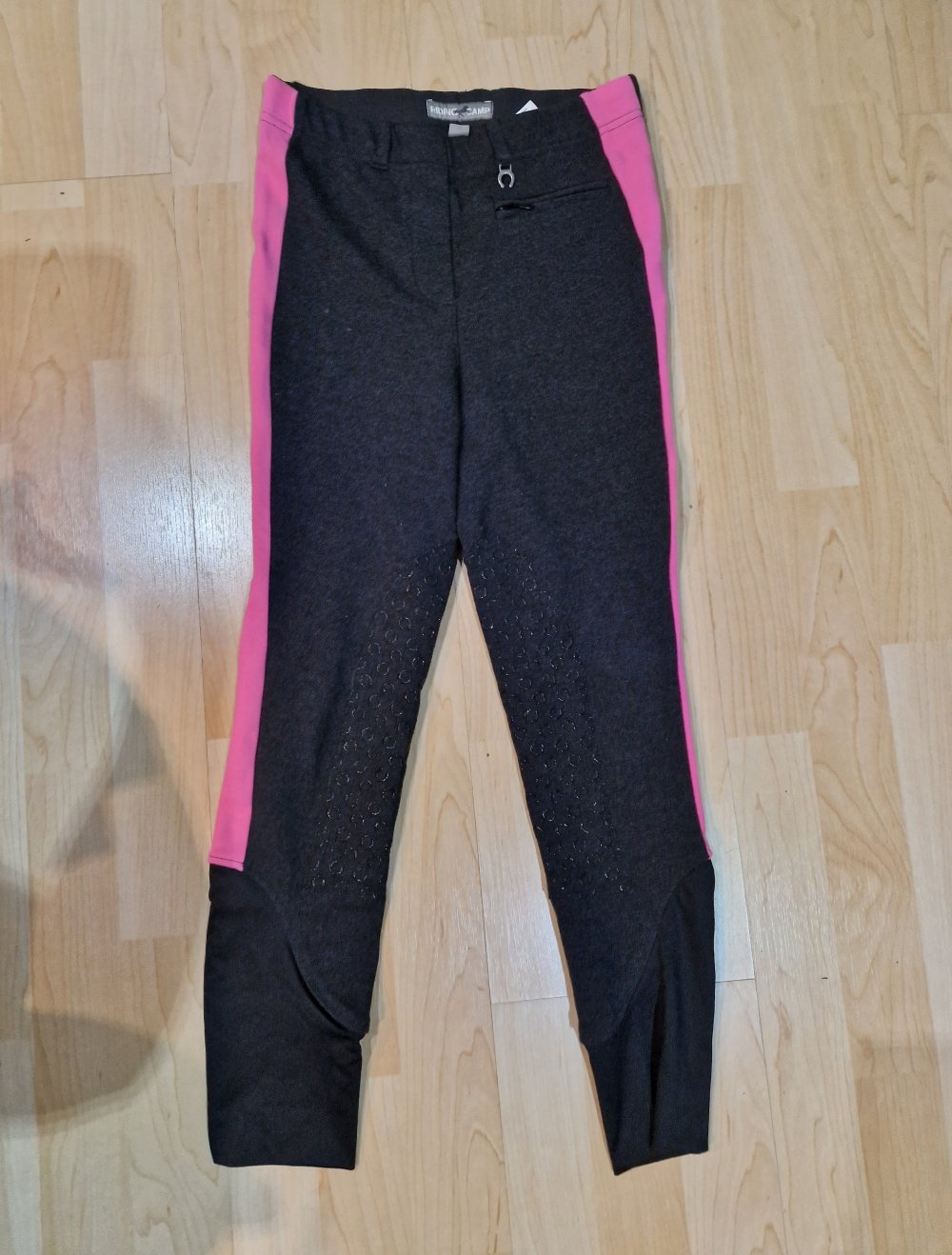 Reiterhose dunkelgrau pink 146