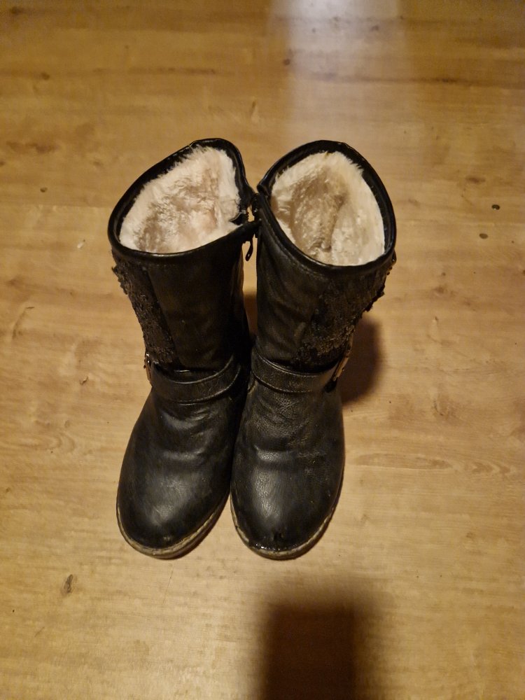 Schwarze Stiefel Herbst Winter 33 Pailetten Schnalle