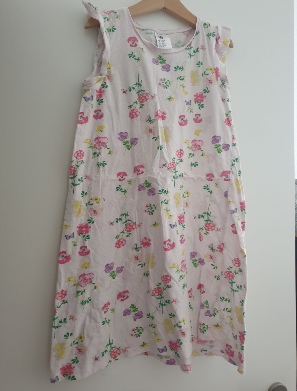 Kleid 122 128 Blumen rosa