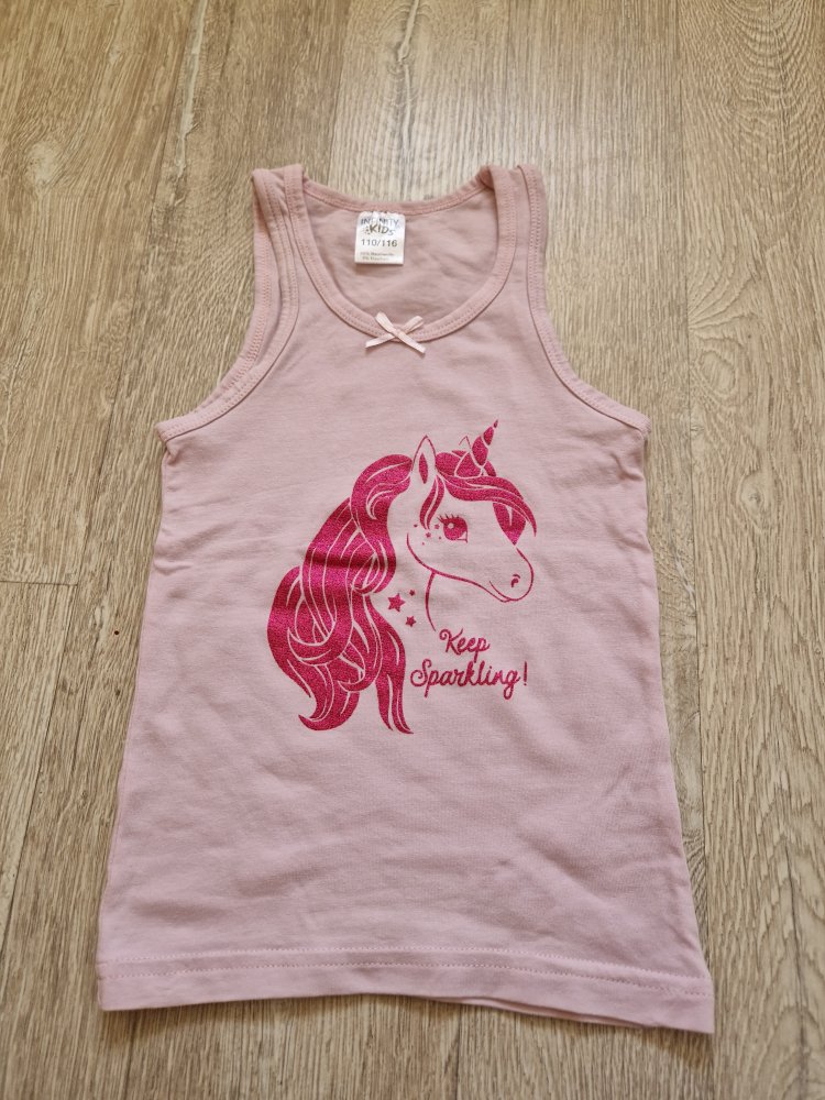 Unterhemd mit Einhorn Glitzer Größe 110/116
