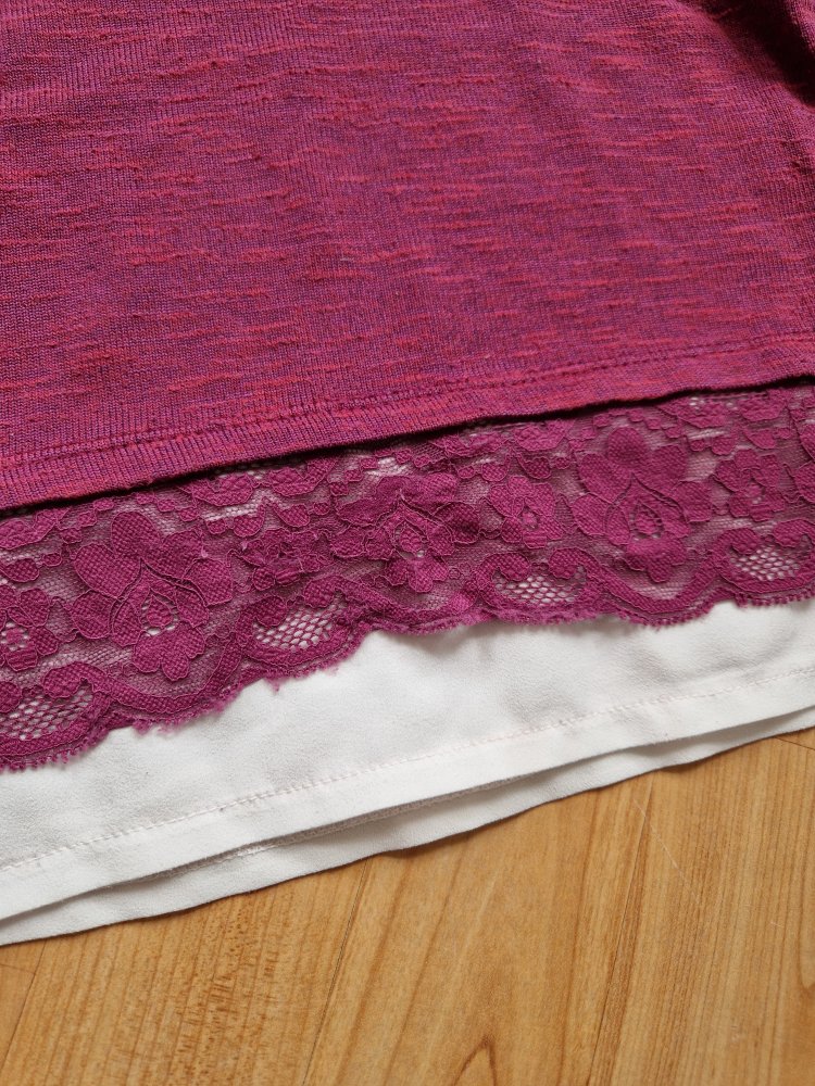 Feinstrickpullover mit Spitze