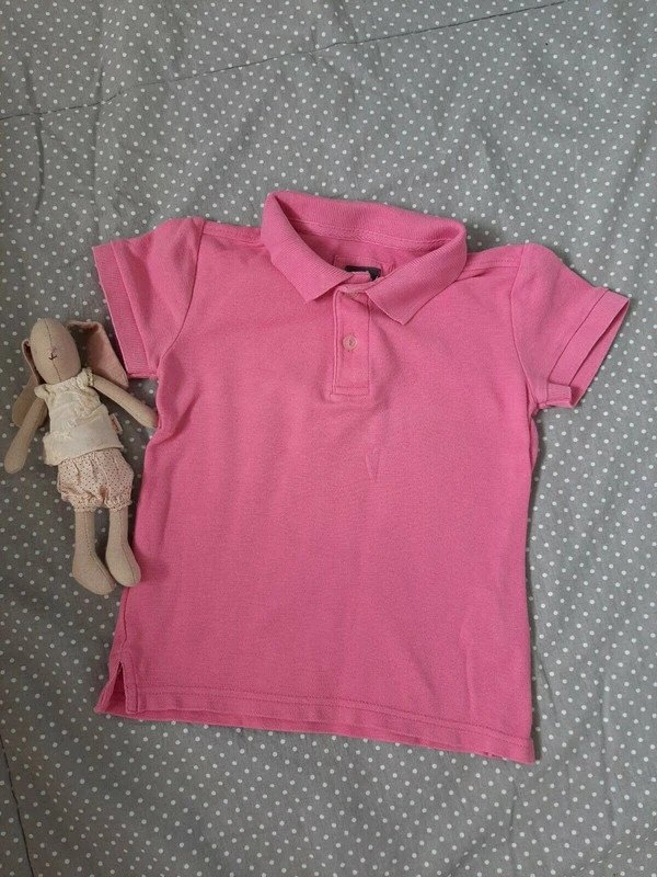 H&M Poloshirt Gr. 98, Mädchen Basic Shirt rosa rose, Frühling, Sommer