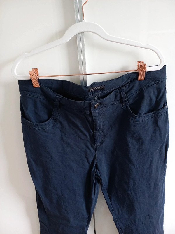 Laura Torelli Hose Gr 44/XXL Damen, navy, Viskose, Frühling, curvy, blau