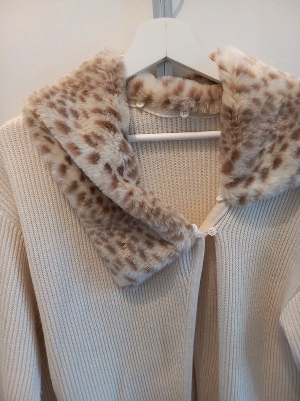 Da Capo Strickjacke Gr 40/42 halblang, Jacke, Merinowolle, beige, creme, Damen, L, XL
