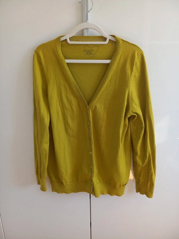 S. Oliver Strickjacke Gr 44/XXL, Damen, Curvy, grün, senfgrün