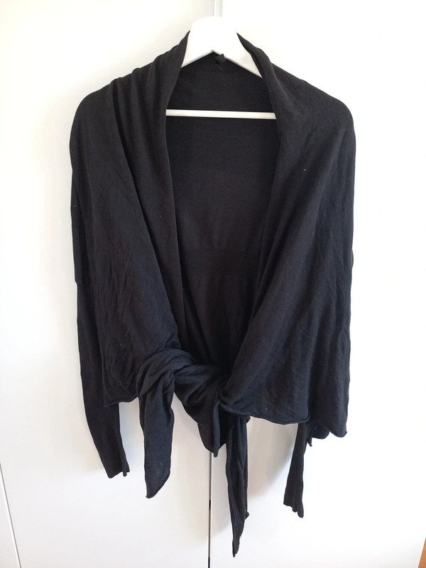 Zoe Strickjacke lang, Gr 44, XXL, Damen, schwarz, Zipfeljacke, curvy, Herbst, Winter