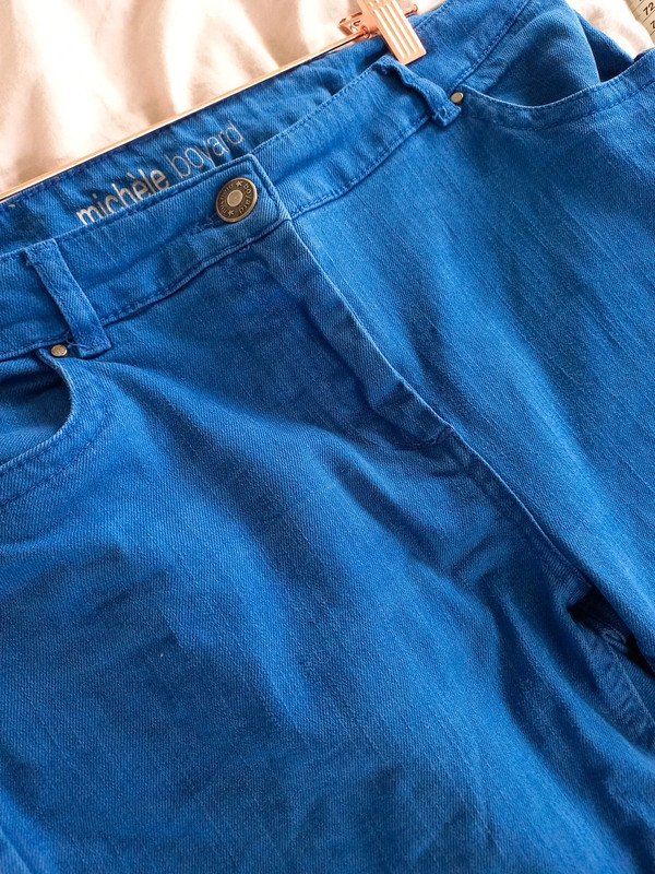 Michele Boyard Jeans Gr 42/XXL, Damen, gefärbt, Hose, blau