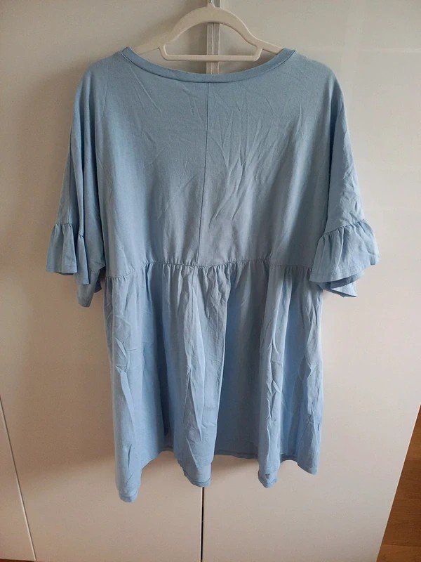 Asos Tunika Sweat Kleid Gr 40/L, Damen, hellblau, Frühling Sommer oversized, Strand, blau