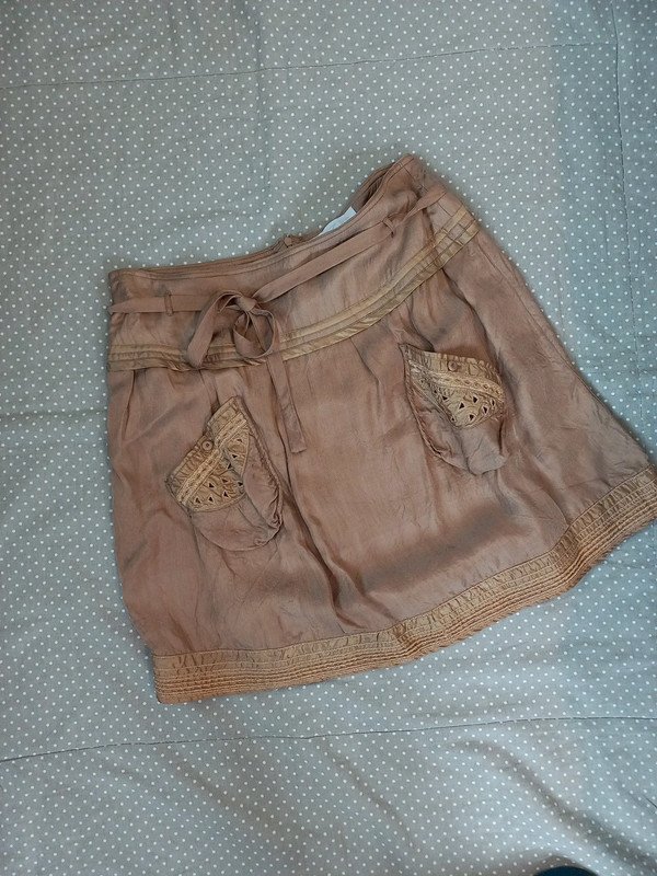 Blogger Art Silk Rock Gr 38, M, von bzr, Damen, gold braun, schimmernd, Frühling