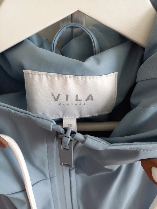 NEUWERTIG! Blogger Regenjacke von Vila Vidry Parka Gr 38, Damen, Parka, blau, pastell, Frühling, Kapuze