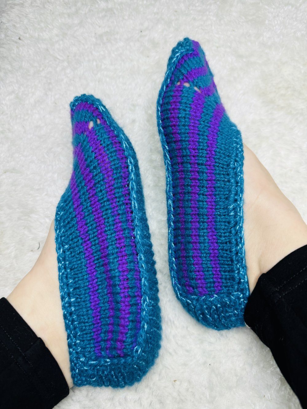 Schöne Damen Hausschuhe Socken Strick Stricksocken Handgefertigt 38 Neu