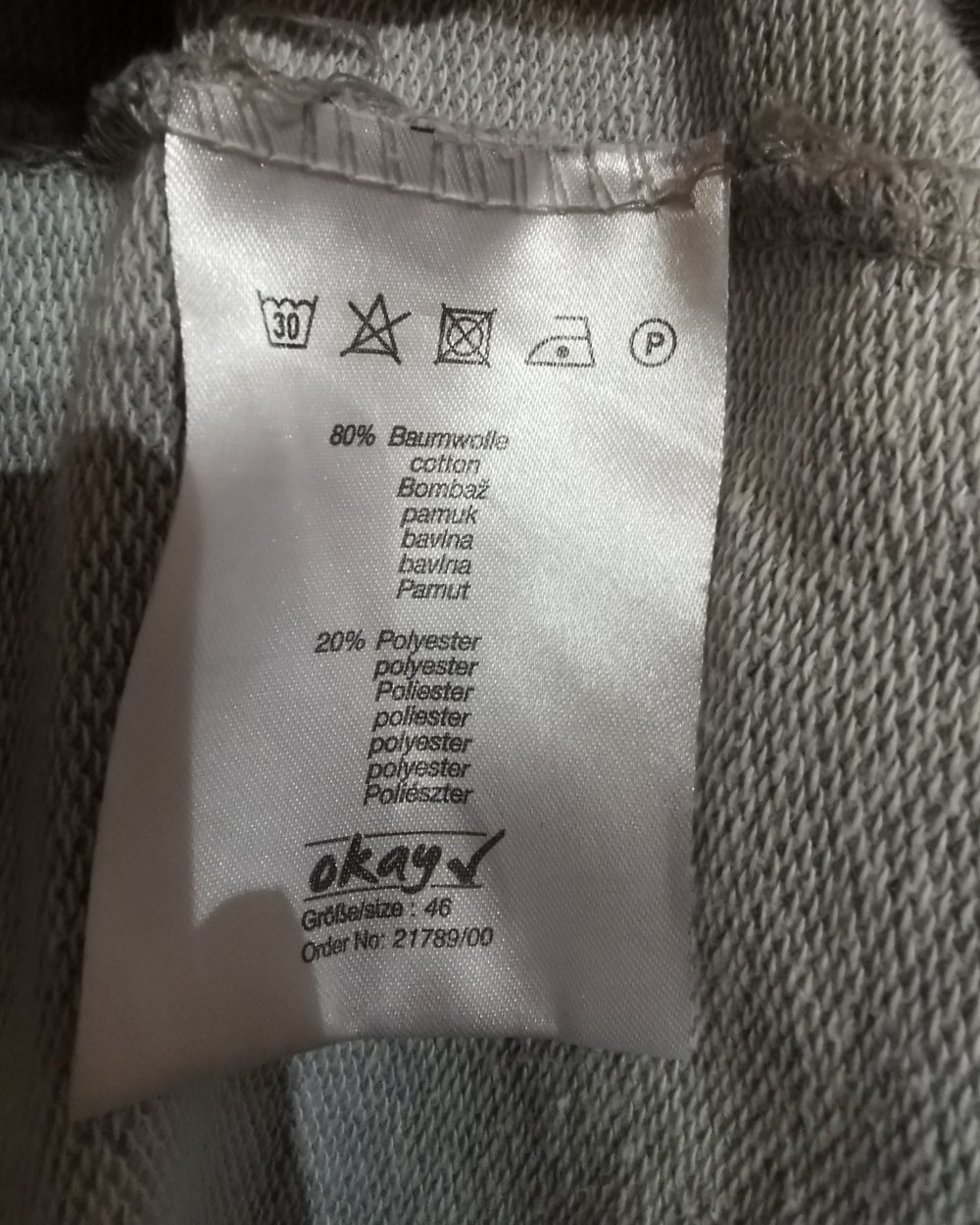 graue Sweathose (Gr. 46)
