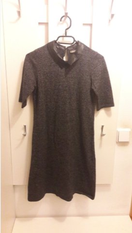 Orsay Kleid Gr. S mit Kunstleder Kragen meliert