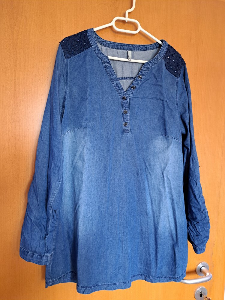 Jeans Kleid Gr. 38 Denim Hemd Muster