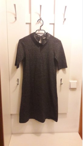 Orsay Kleid Gr. S mit Kunstleder Kragen meliert