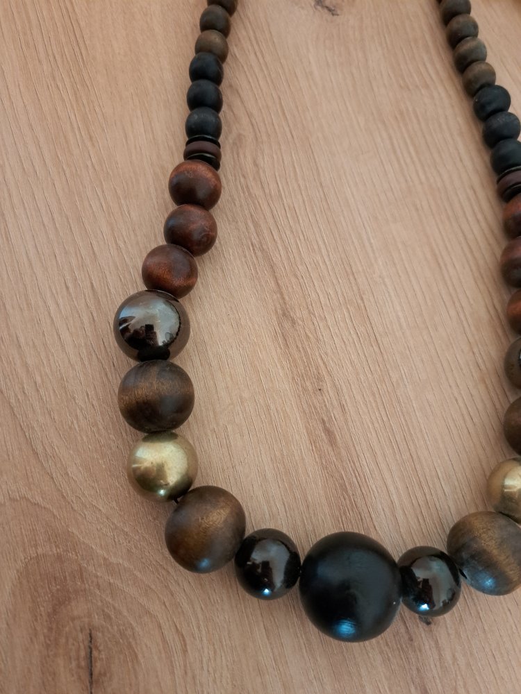  Holz Perlenkette - Kugeln Schmuck Holz