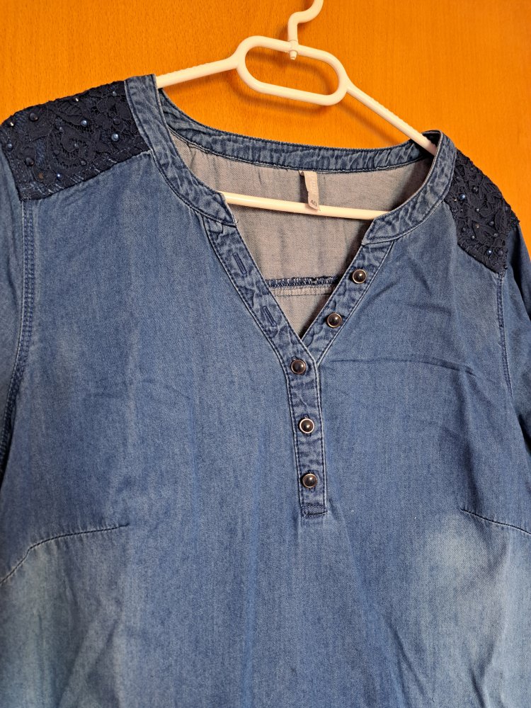 Jeans Kleid Gr. 38 Denim Hemd Muster